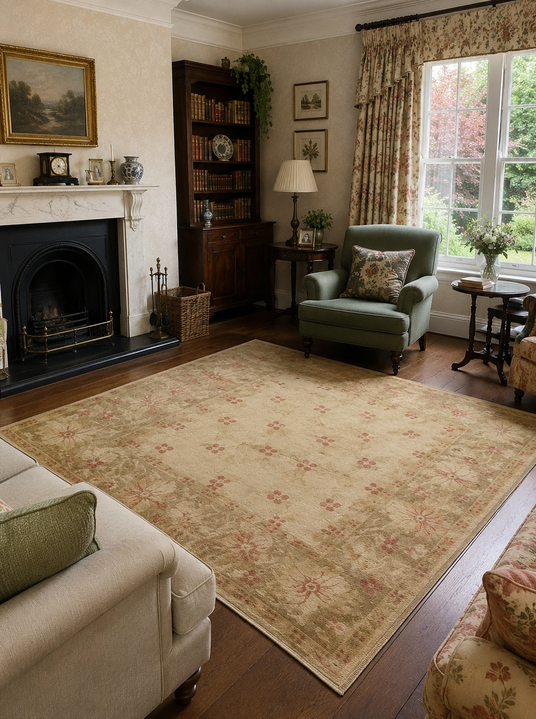 How to Style Vintage Turkish Rugs in English Style Homes