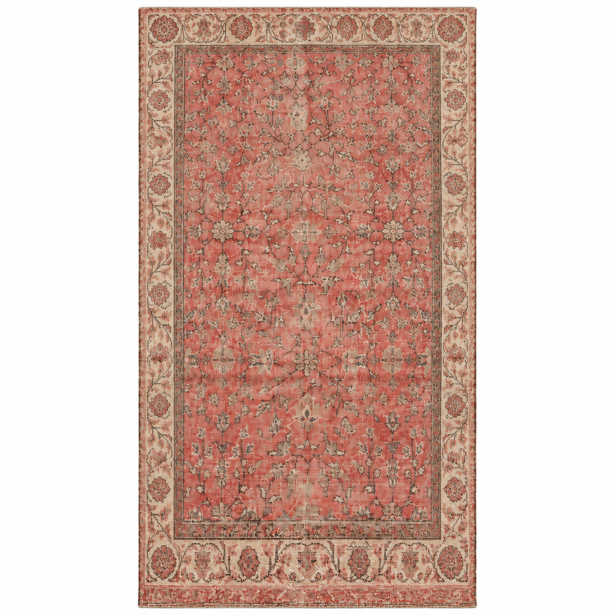 Vintage handmade Turkish rug that has lasted for generations