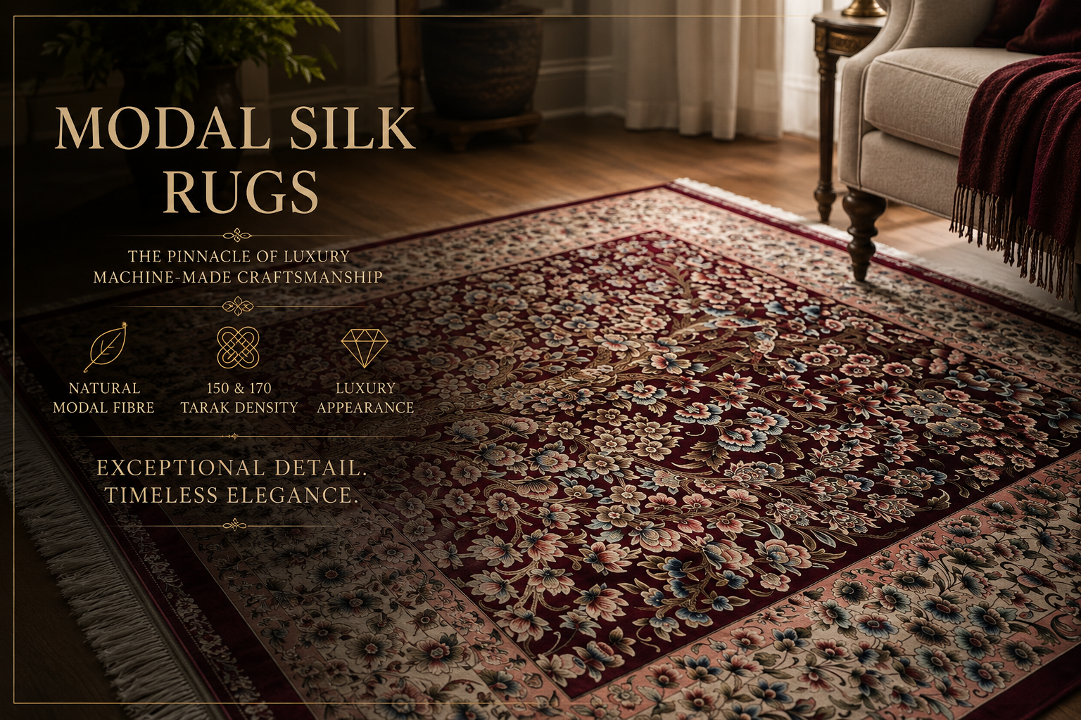 Why Modal Silk Rugs Represent the Highest Level of Luxury Machine-Made Rugs