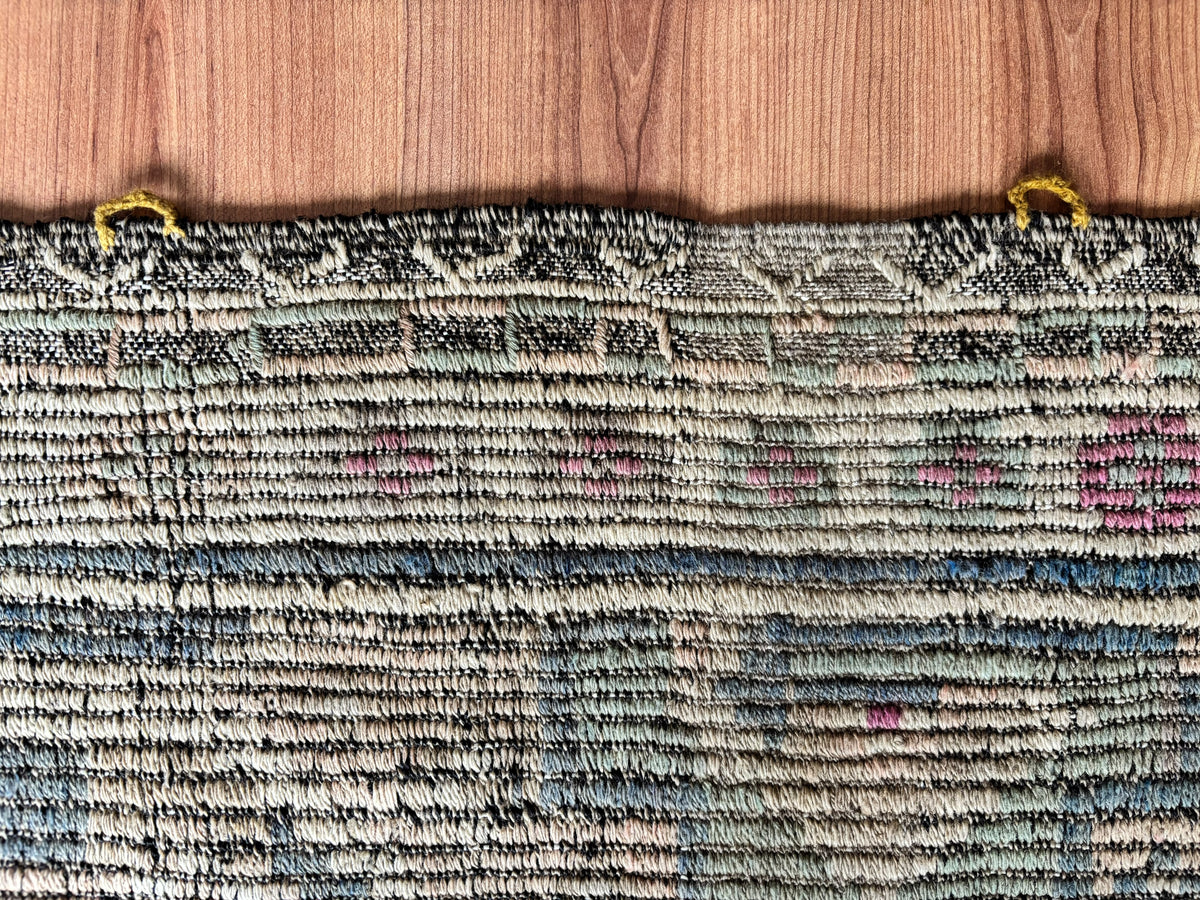 Vintage Kepsut Cicim Kilim, Faded Sage & Lilac, 185 × 328 cm – detail view 4