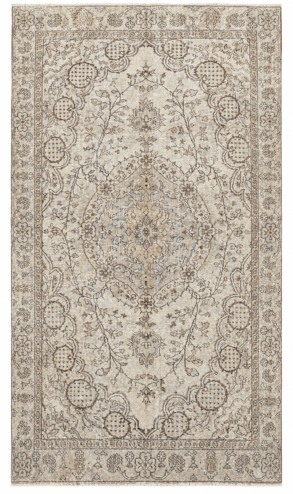 Vintage Turkish Rug, Beige, 162 × 272 cm