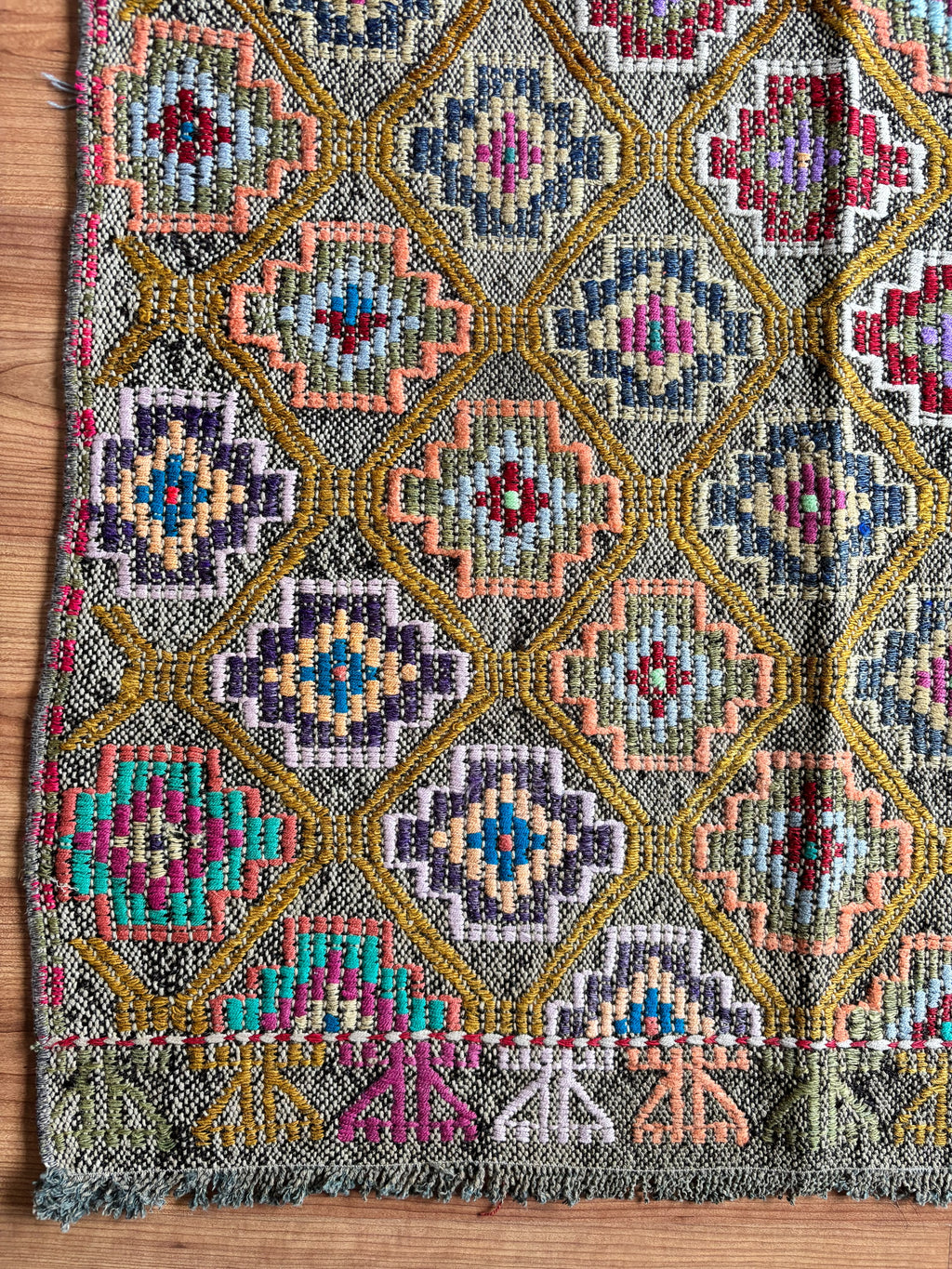 Vintage Kepsut Cicim Kilim, Multicolour, 183 × 238 cm – detail view 5