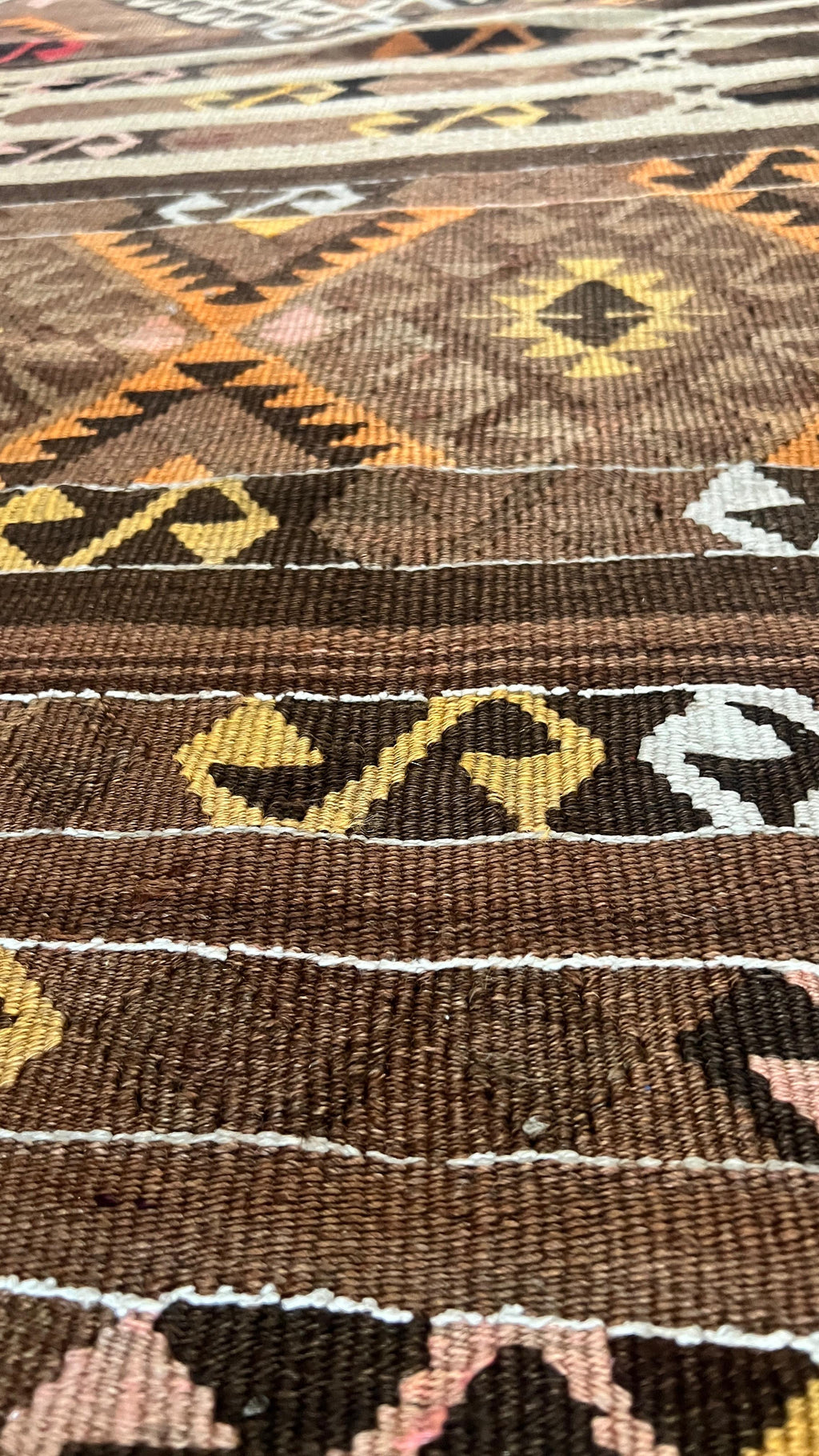 Handwoven Anatolian Kilim Runner – 80x390 cm – Wool Tribal Rug – Extra Long Vintage Design