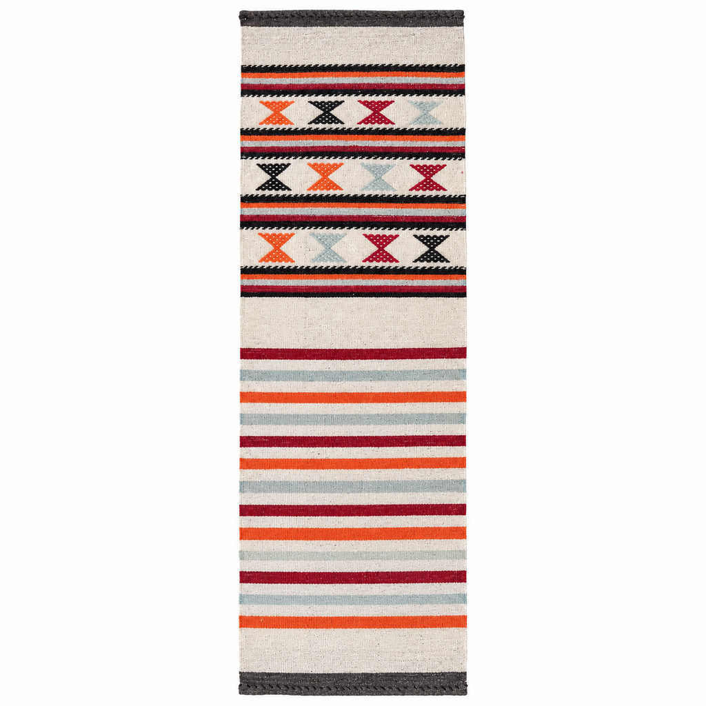 Nevşehir Turkish Kilim Runner – Ivory · 65 × 234 cm