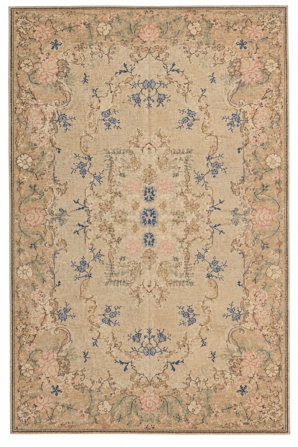 Vintage Turkish Rug – Beige · 159 × 259 cm
