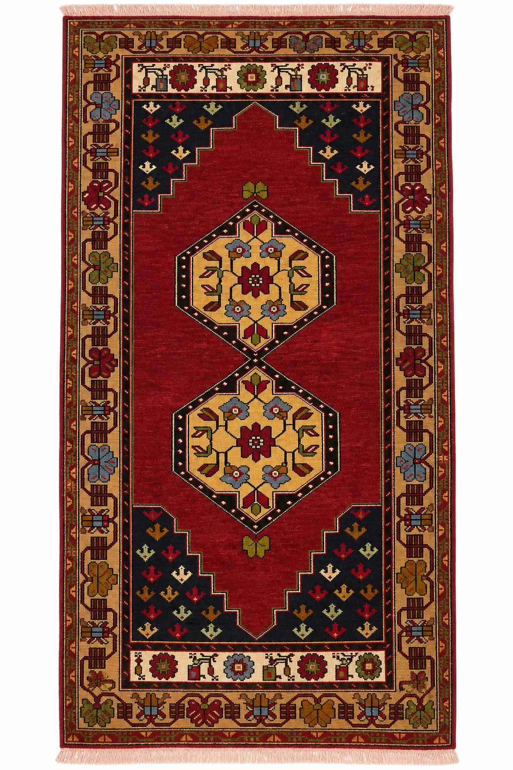 Turkish Konya Rug – Red · 120 × 240 cm