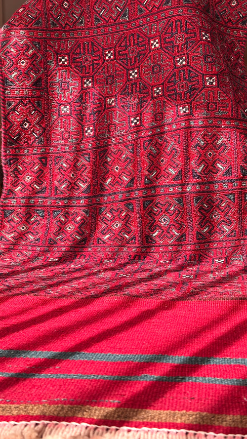 Afghan Turkmen Runner Kilim – Red · 63 × 187 cm