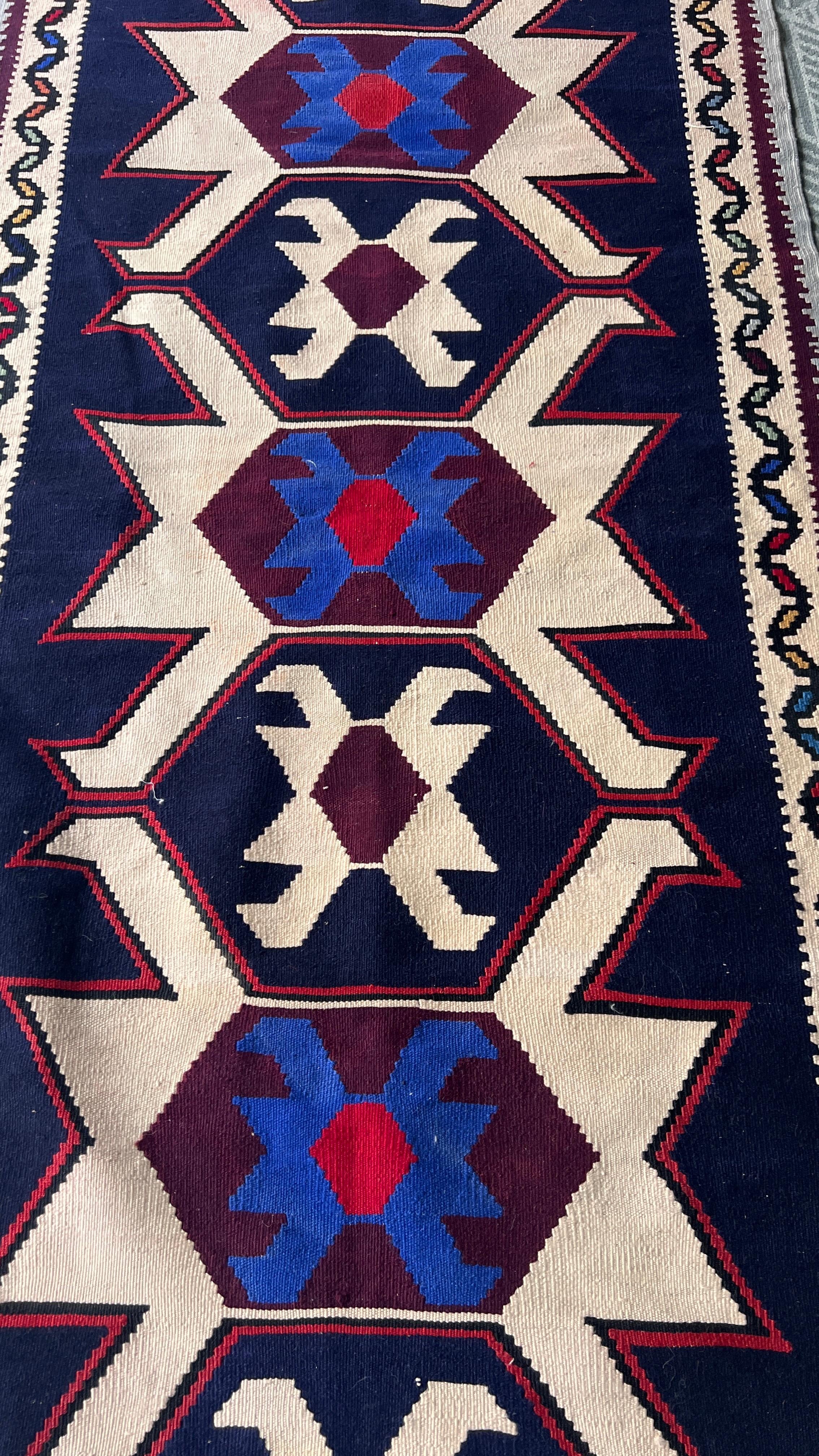 Handwoven Turkish Çorum Kilim – 106 × 206 cm – Tribal Wool Runner Kilim