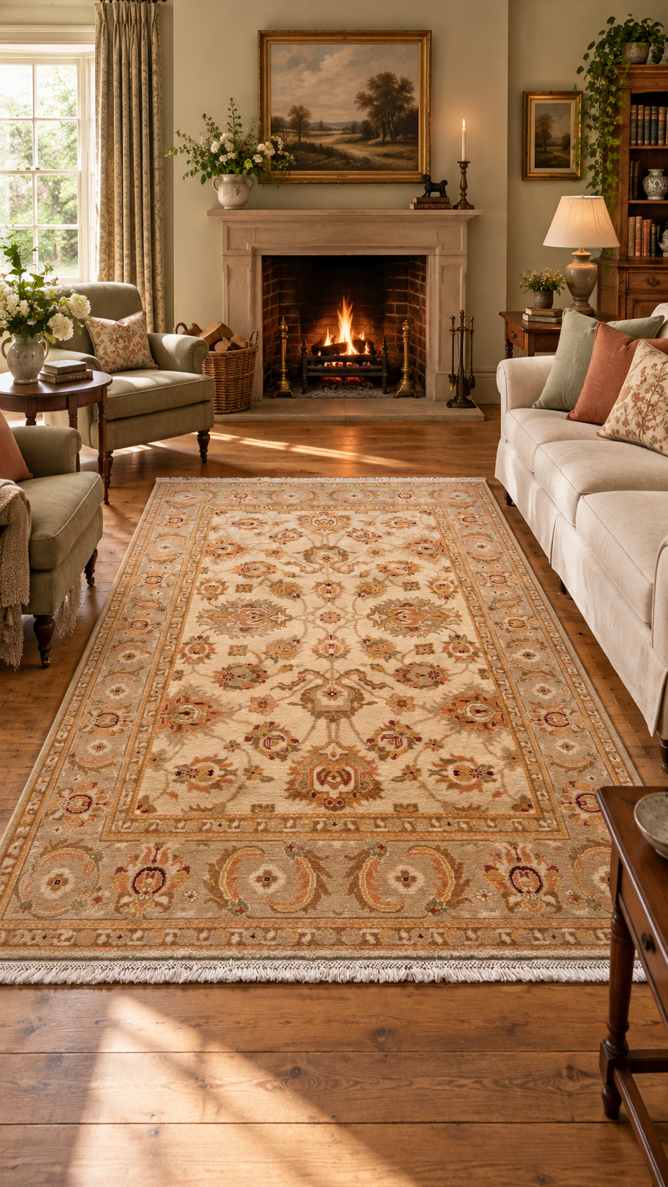 Ottoman Oushak Rug – Beige · 173 × 240 cm