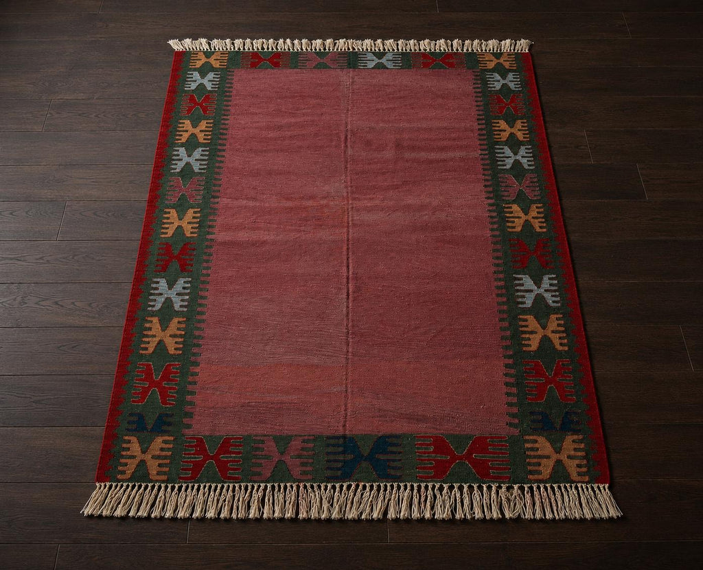 Handwoven Turkish Denizli Kilim – 166 × 206 cm – 100% Wool Vintage Style Kilim