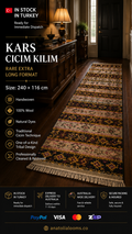 240 × 116 cm | Handmade Kars Cicim Wool Runner