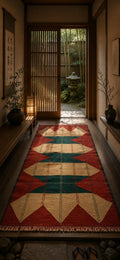 Handwoven Indian Kilim Runner – 105 × 228 cm – Cotton & Linen Blend Tribal Kilim