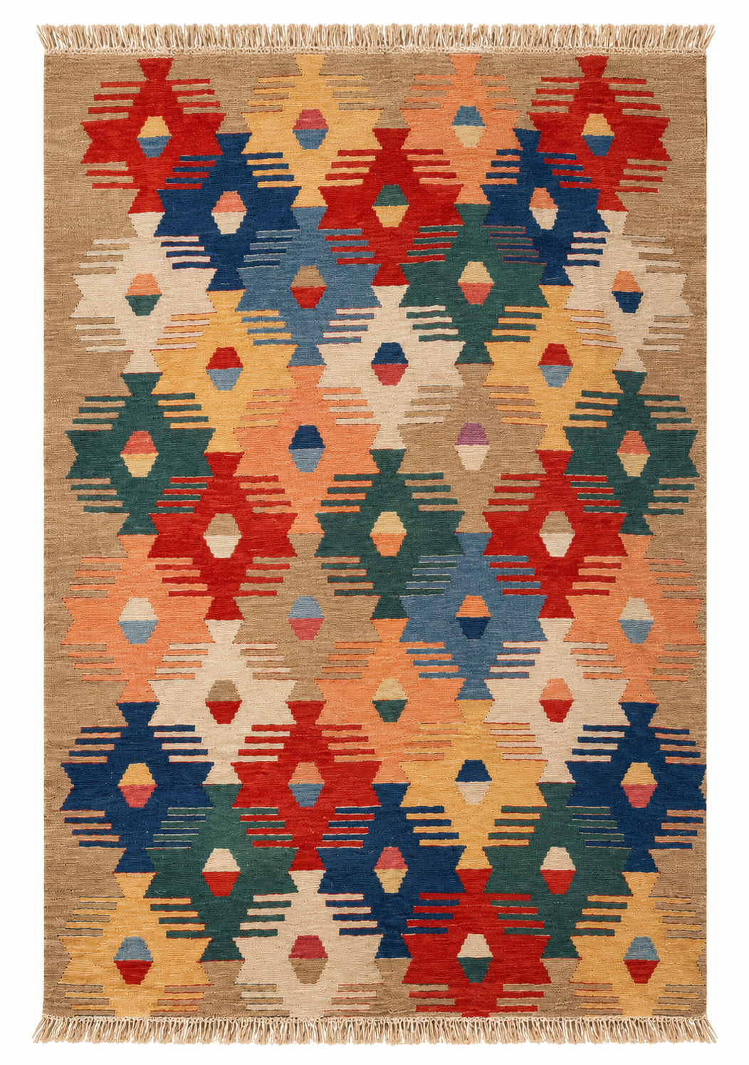 Vintage Oushak Kilim, Sand, 125 × 178 cm