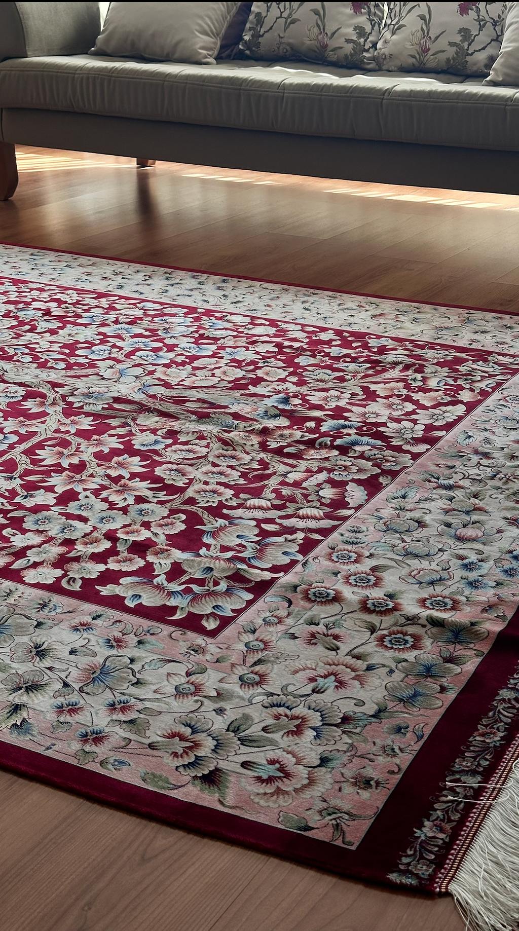 Exclusive Modal Silk Rug – 200 × 300 cm – 170 Reed Count – Luxury Persian Style Rug – Handmade Fringe