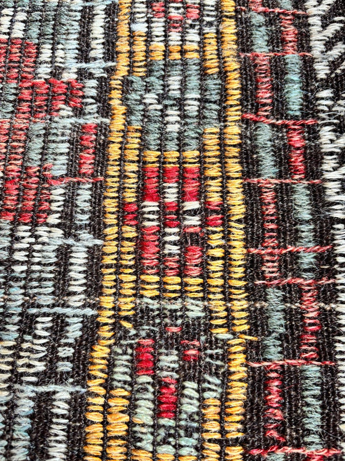 Vintage Balıkesir Cicim Kilim, Pale Blue & Red, 195 × 343 cm – detail view 8