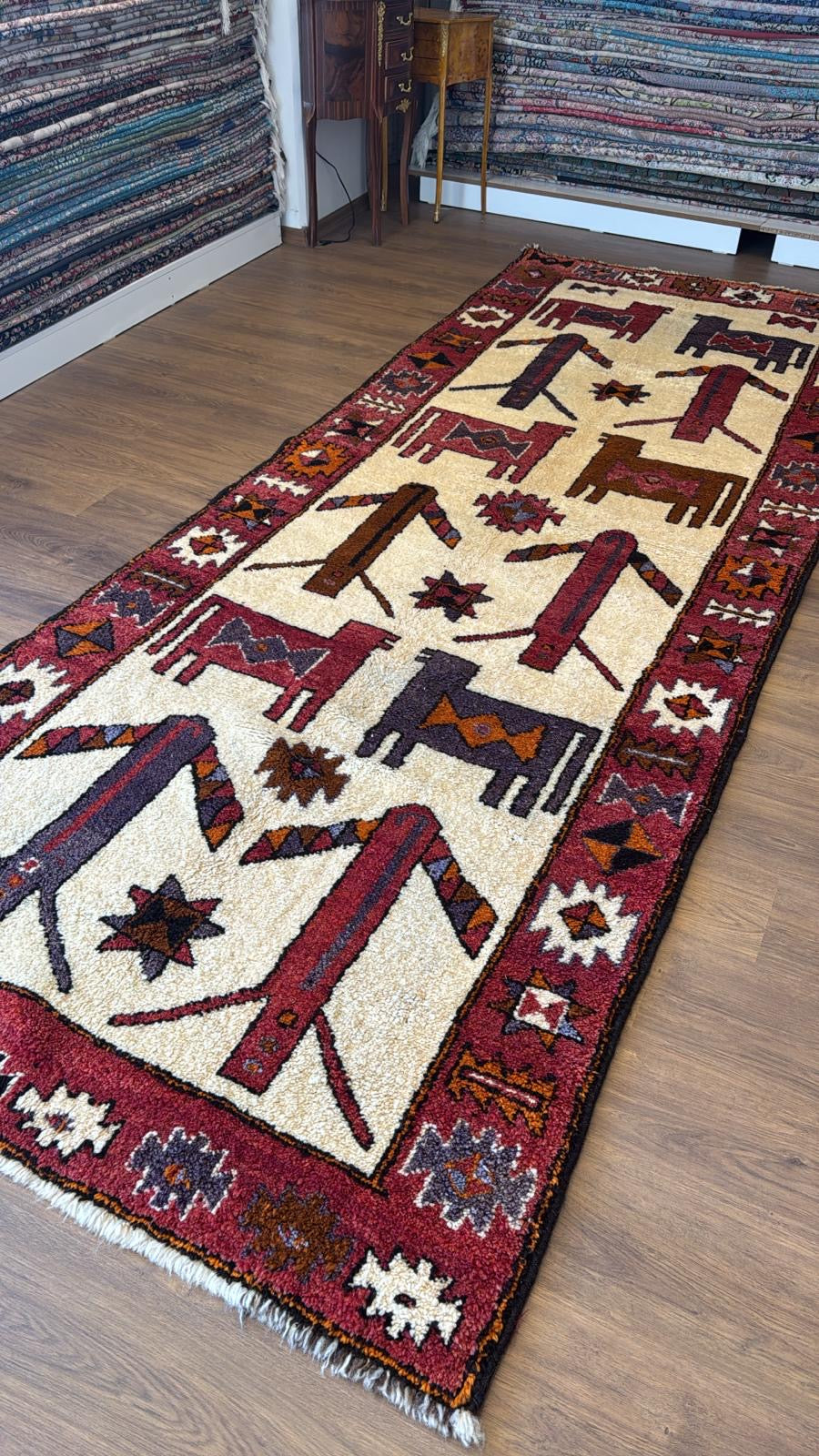 Anatolian Tribal Turkish Runner Rug – 135×350 cm