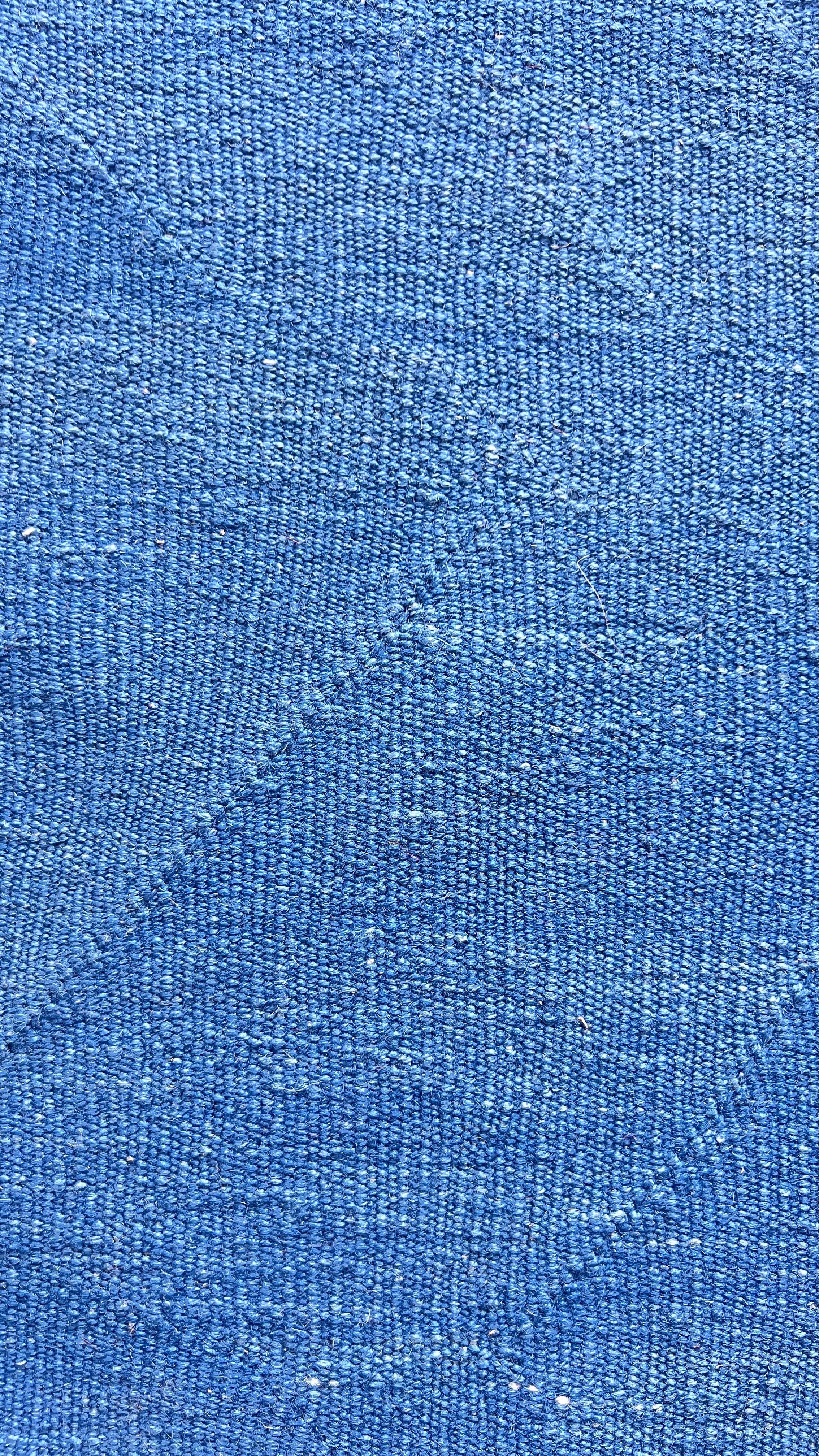 Vintage Turkish Denizli Kilim 167x232 cm – Handwoven Wool Tribal Blue Rug