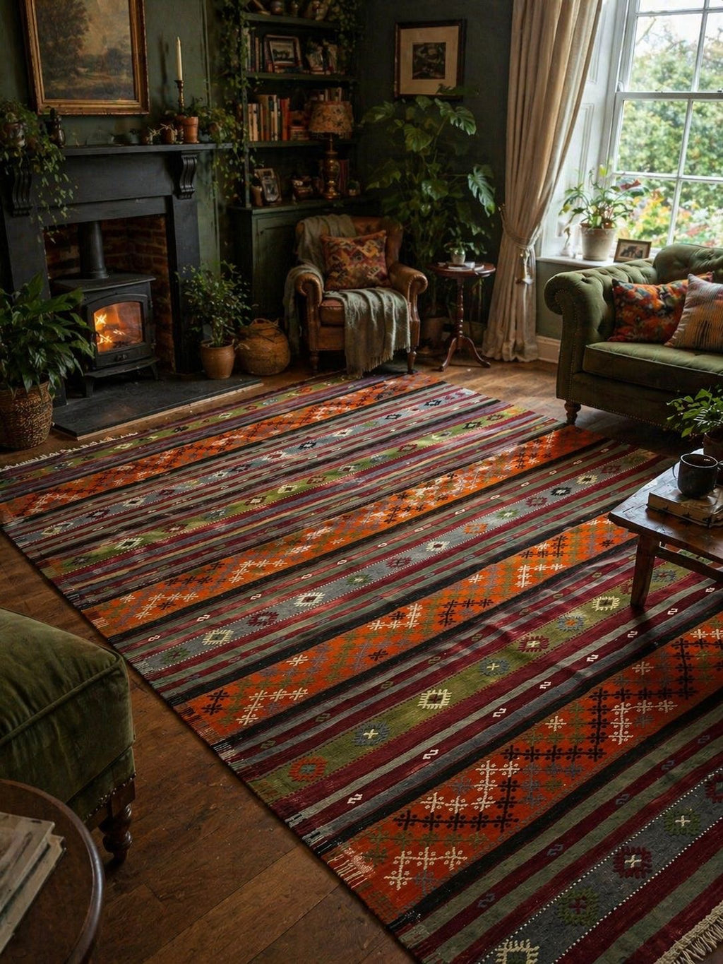 Handwoven Anatolian Kilim Rug – 200x300 cm – Wool Bohemian Tribal Carpet