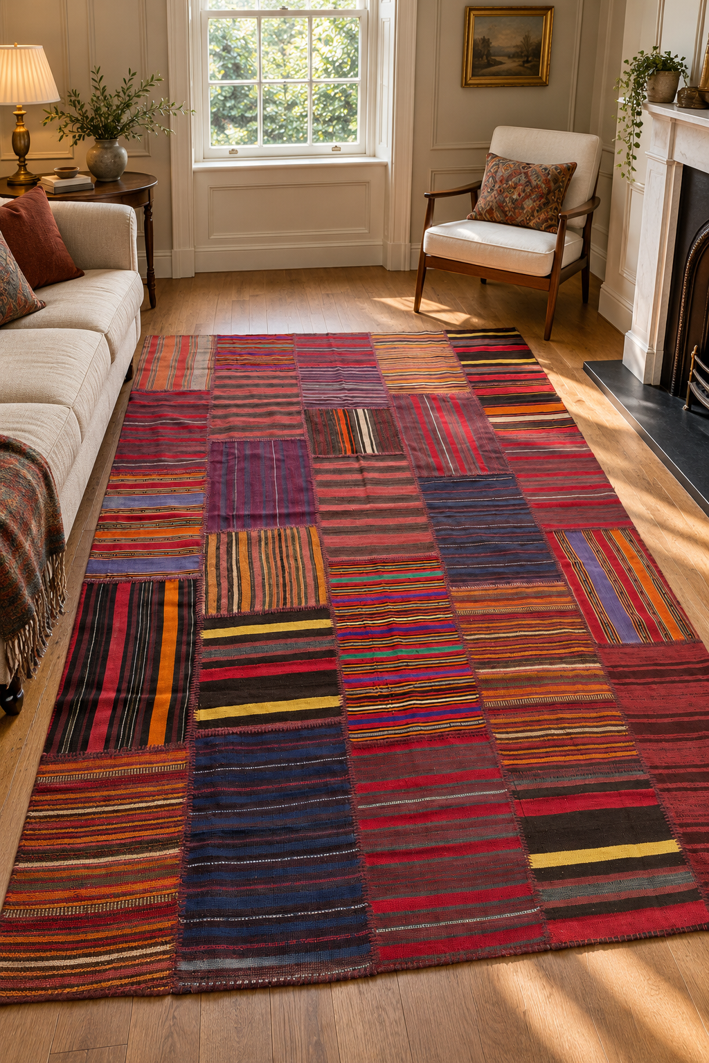 Patchwork Kilim Rug, Multicolour, 201 × 298 cm – detail view 1