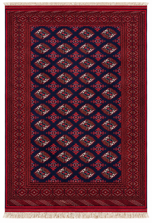 Afghan Turkmen Rug, Burgundy, 204 × 300 cm