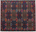 Vintage Turkish Cicim Kilim, Indigo, 177 × 160 cm