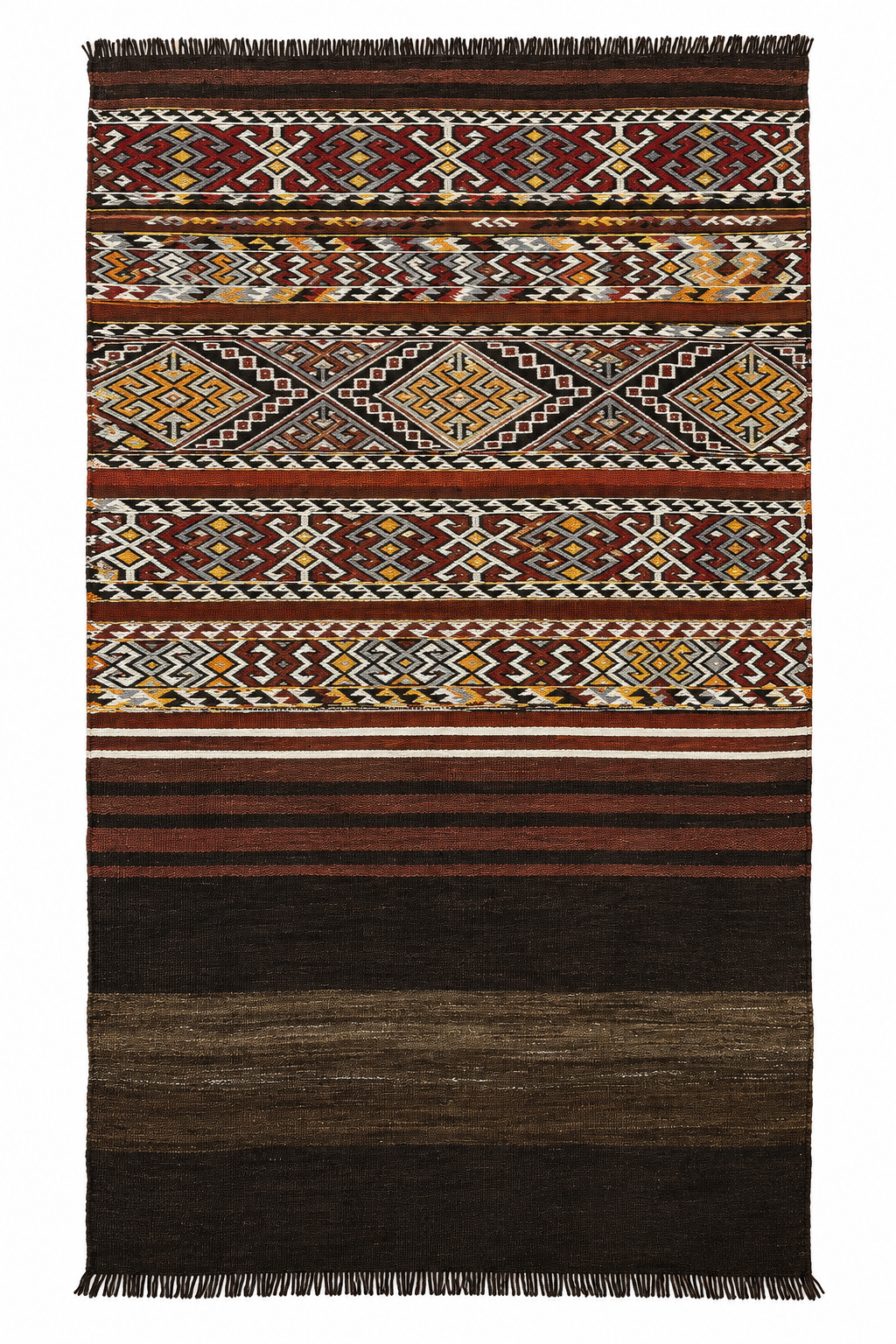 Brown Mersin Mut kilim, 96 × 160 cm