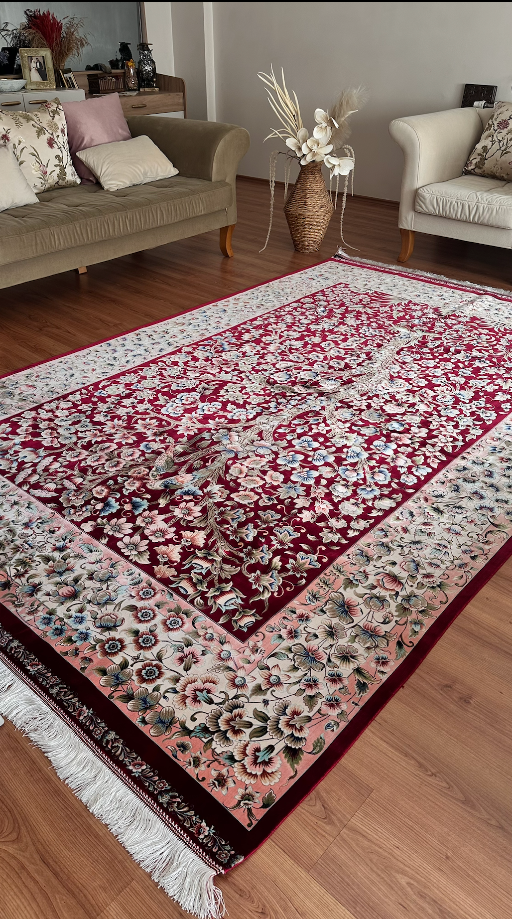 Exclusive Modal Silk Rug – 200 × 300 cm – 170 Reed Count – Luxury Persian Style Rug – Handmade Fringe