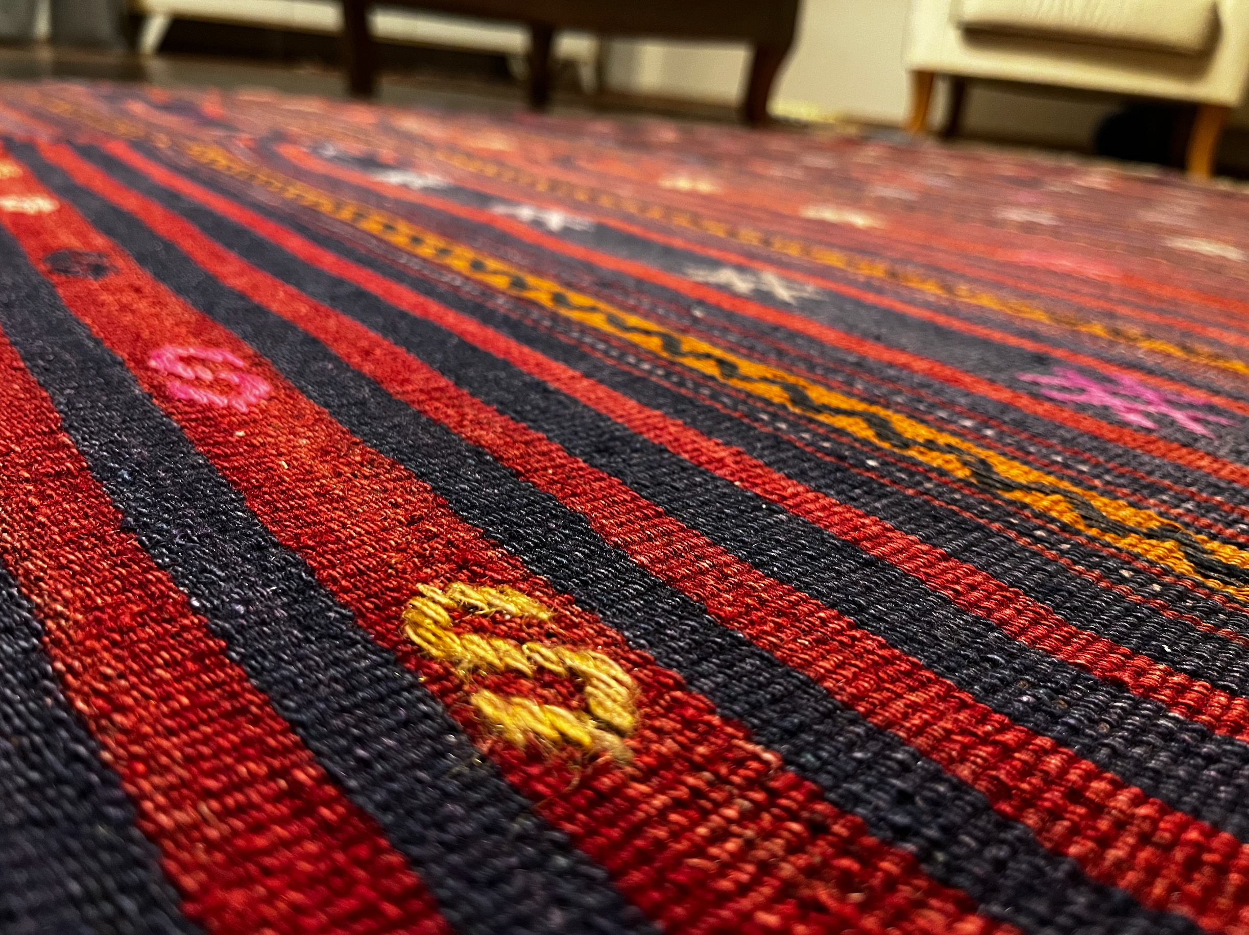 Handwoven Double-Sided Turkish Kilim Rug – 205×150 cm | Wool Flatweave