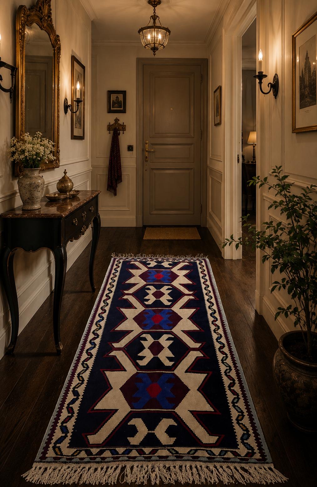 Handwoven Turkish Çorum Kilim – 106 × 206 cm – Tribal Wool Runner Kilim
