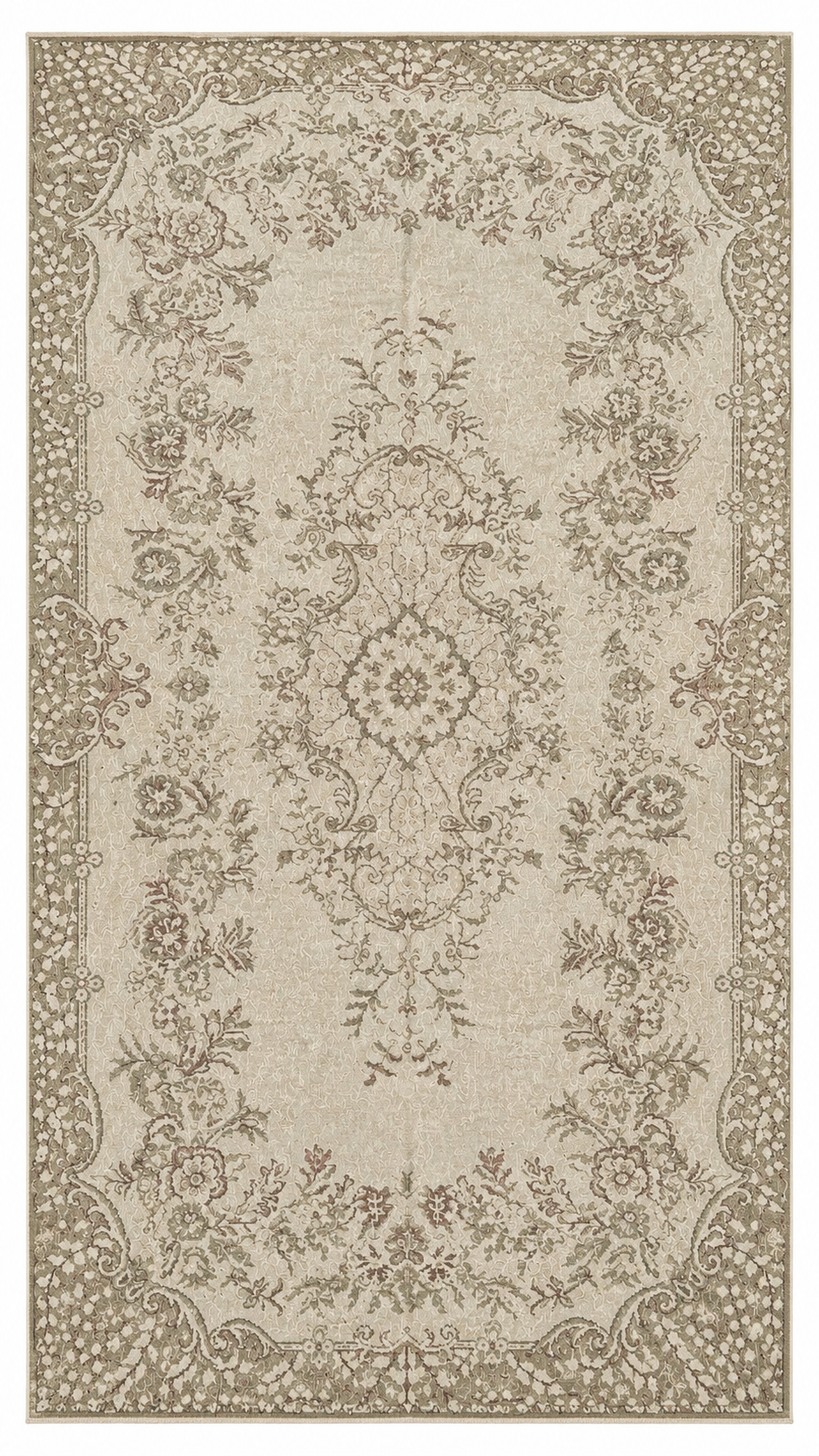 Vintage Turkish Rug – Sage Green · 166 × 293 cm