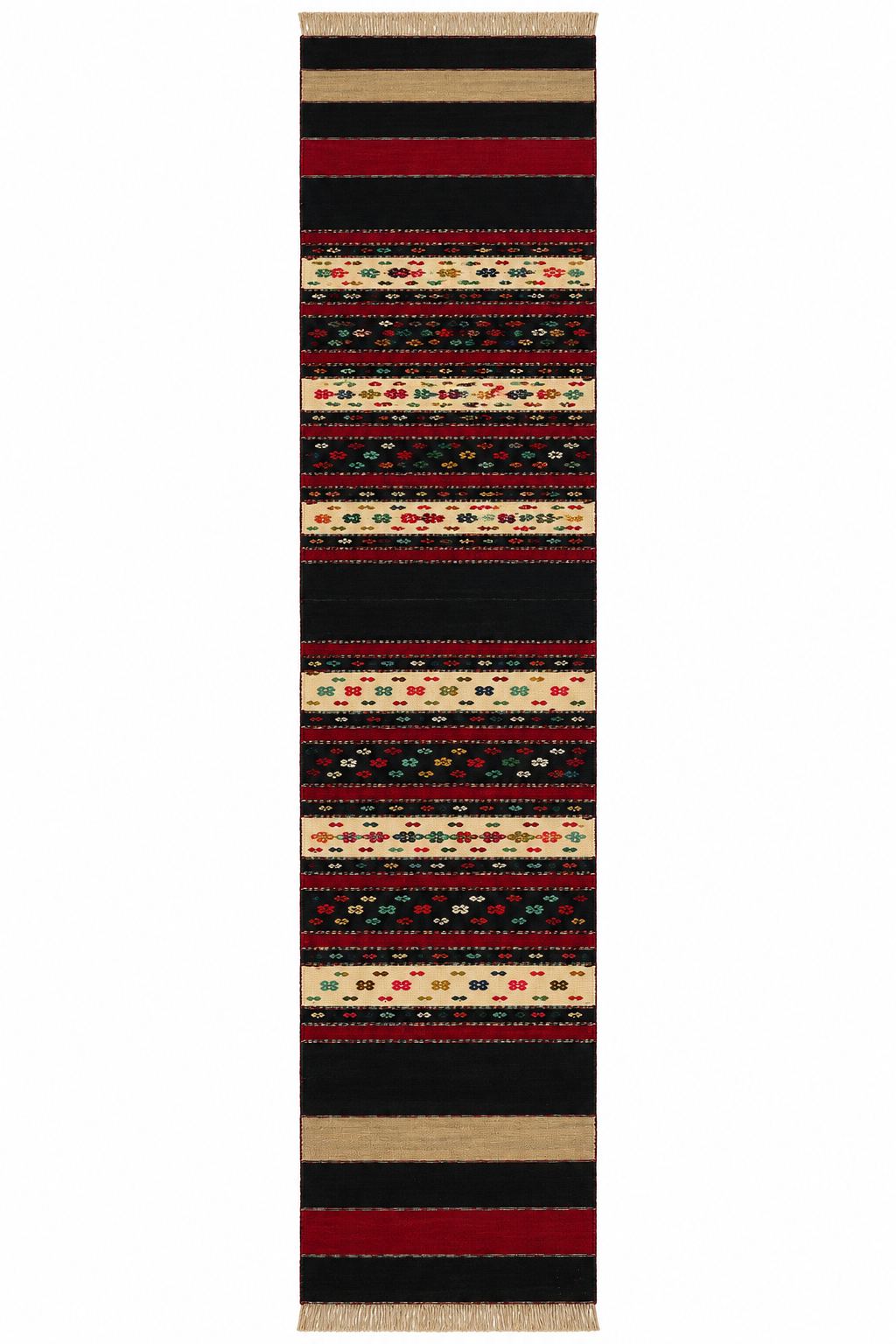 Vintage Turkish Kilim Runner, Black, 71 × 461 cm