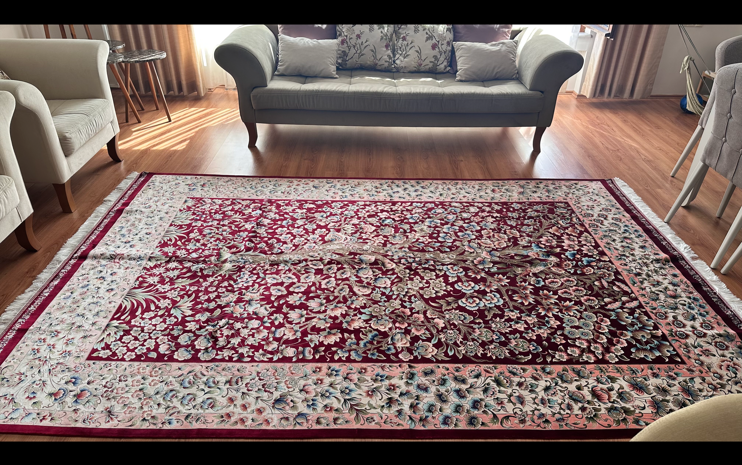 Exclusive Modal Silk Rug – 200 × 300 cm – 170 Reed Count – Luxury Persian Style Rug – Handmade Fringe