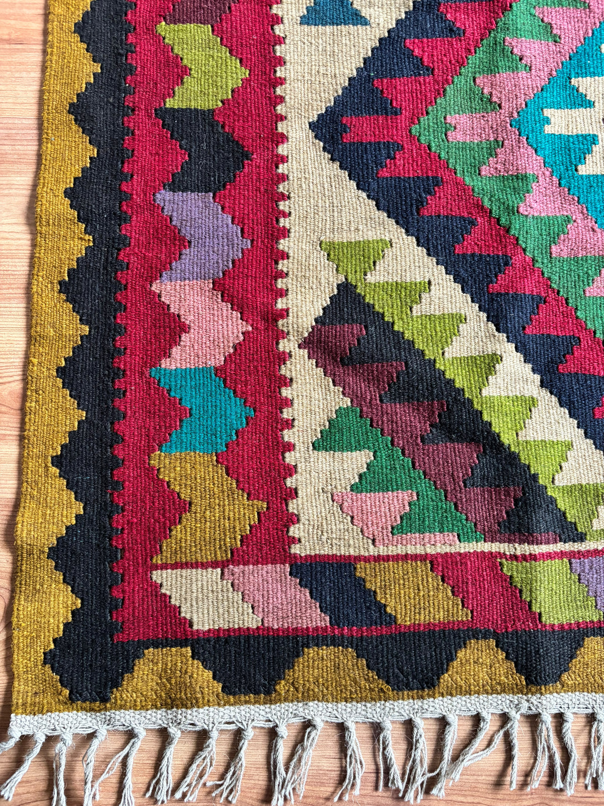 Vintage Oushak Kilim, Multicolour, 202 × 296 cm – detail view 3