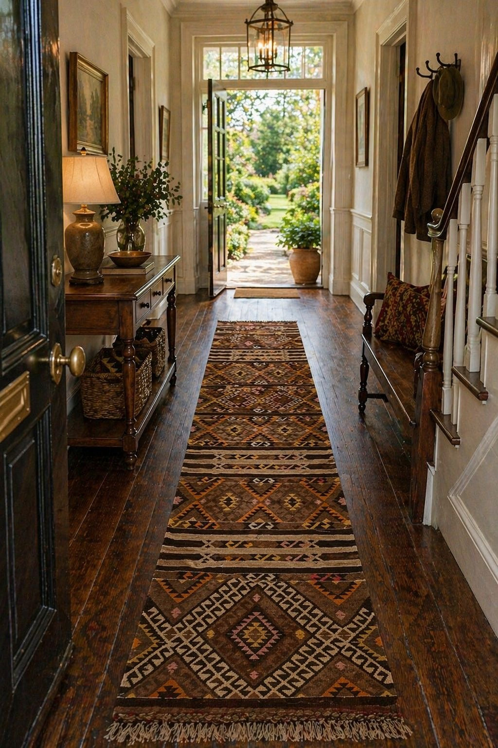 Handwoven Anatolian Kilim Runner – 80x390 cm – Wool Tribal Rug – Extra Long Vintage Design