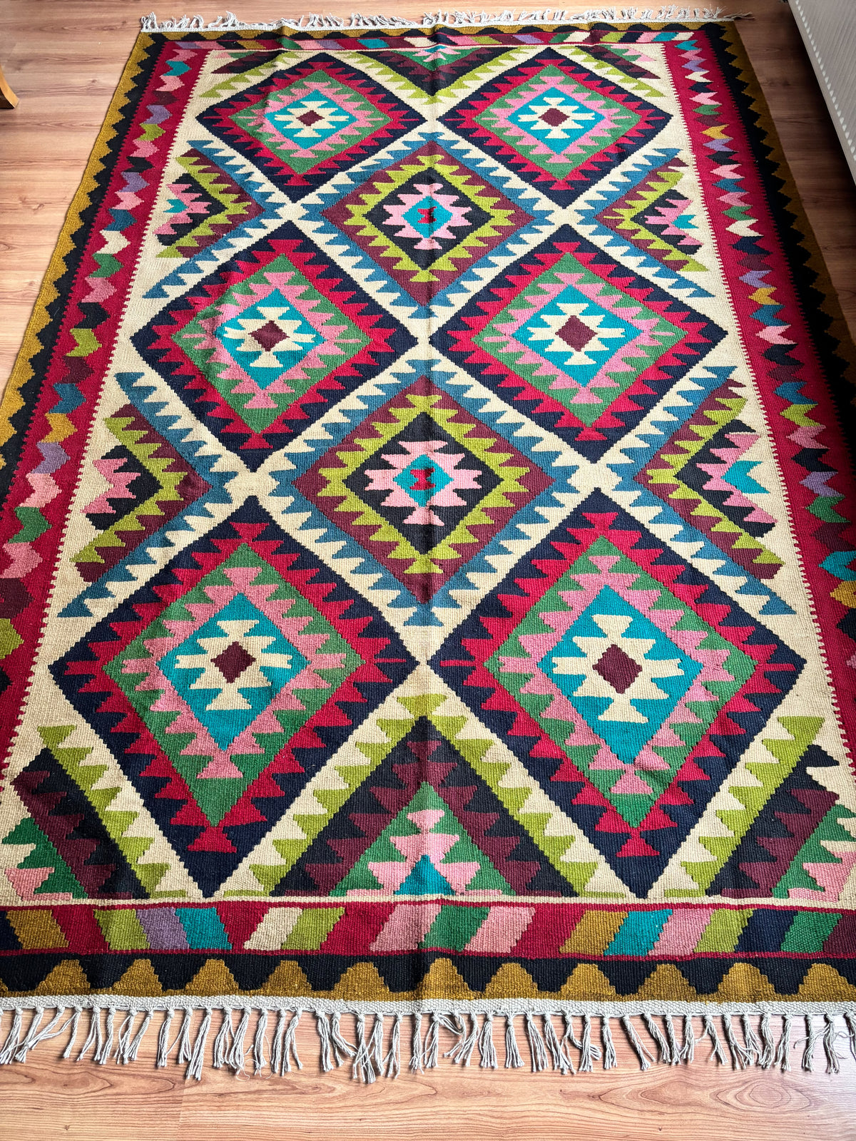 Vintage Oushak Kilim, Multicolour, 202 × 296 cm – detail view 2
