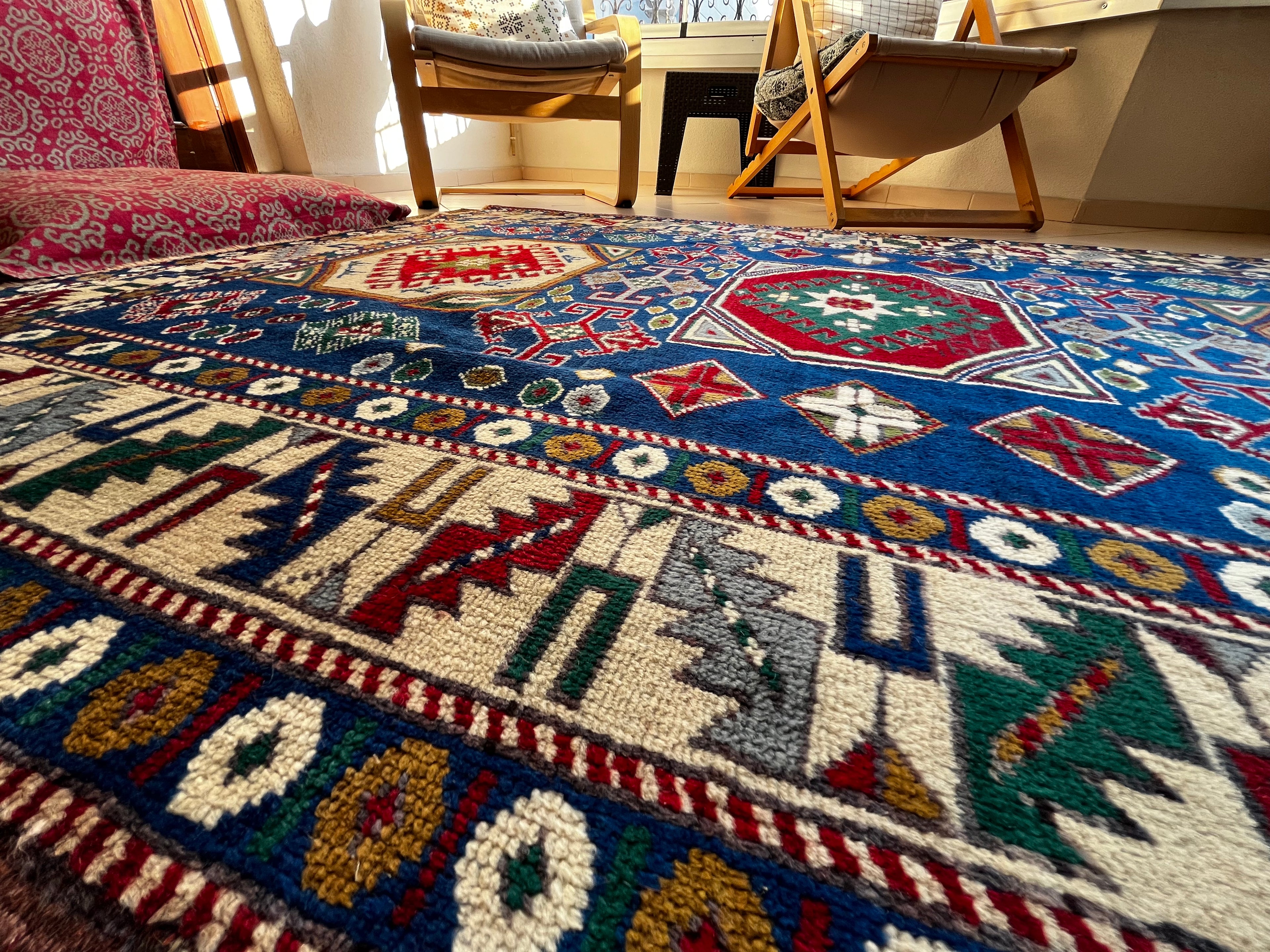 Turkish Aksaray Sultanhanı Rug – 125×190 cm | Handwoven Wool Vintage Carpet