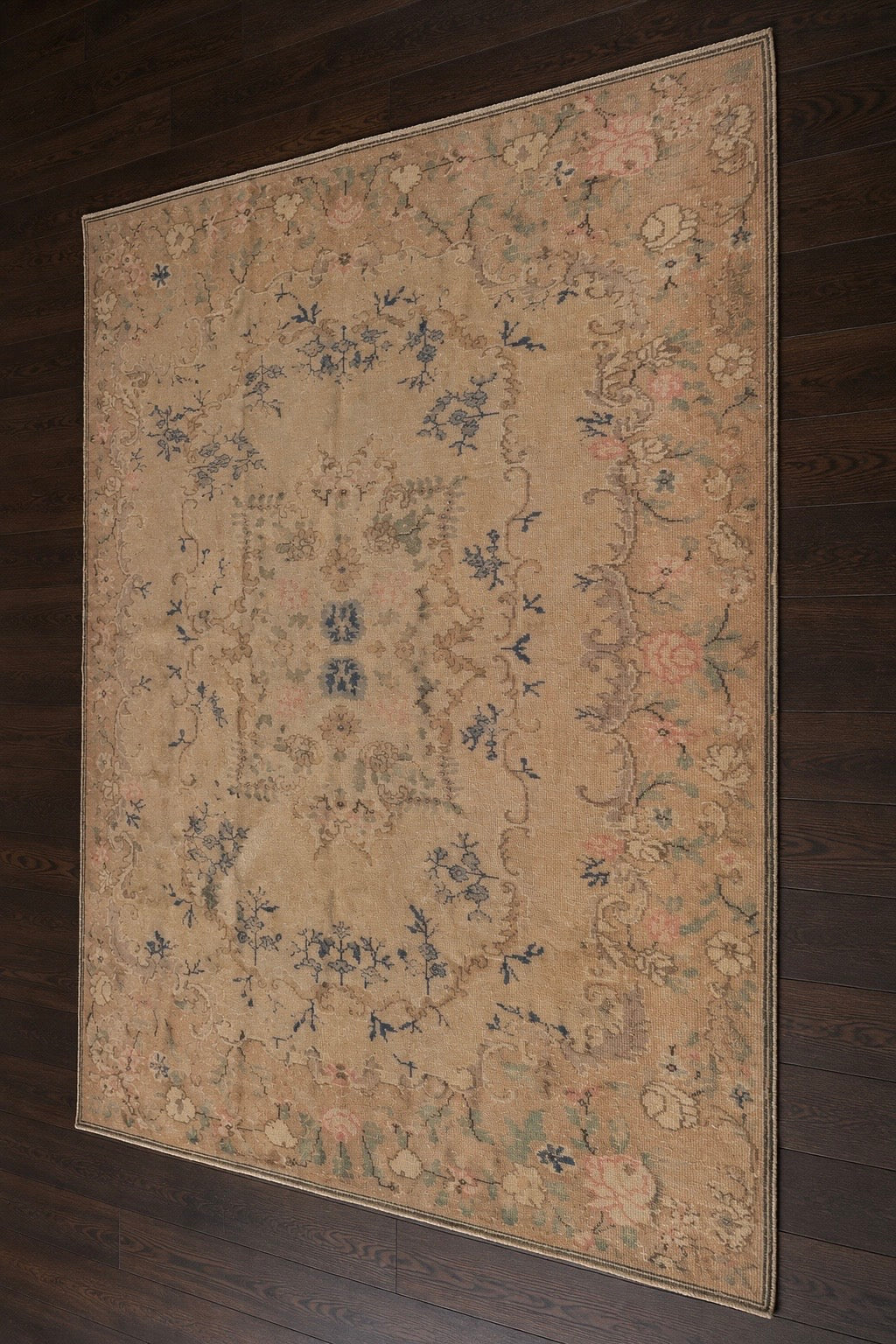 Vintage Look Turkish Rug – 159 × 259 cm | Soft Neutral Distressed Wool Rug