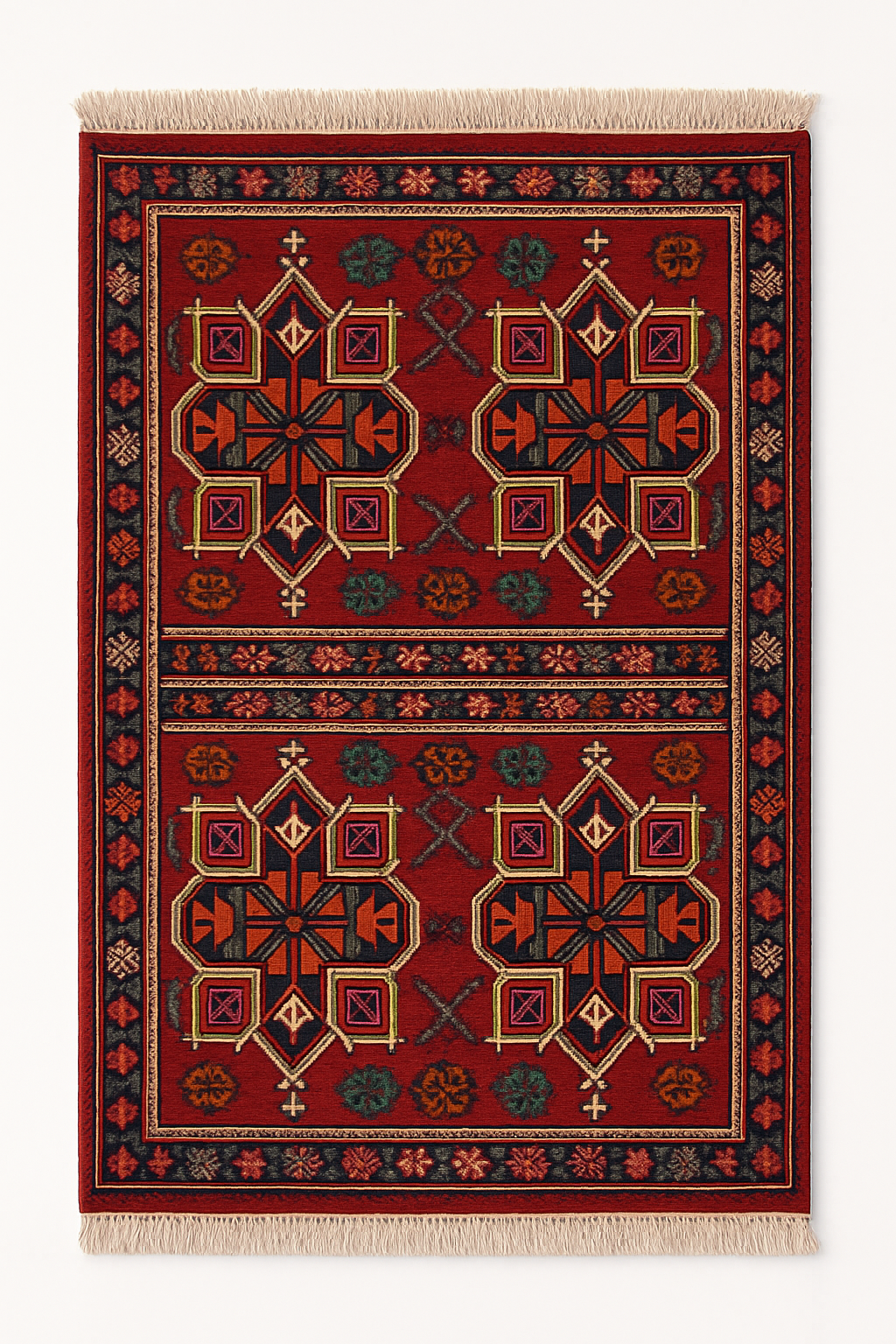 Afghan Handwoven Kilim – 104×160 cm | Wool Tribal Geometric Rug
