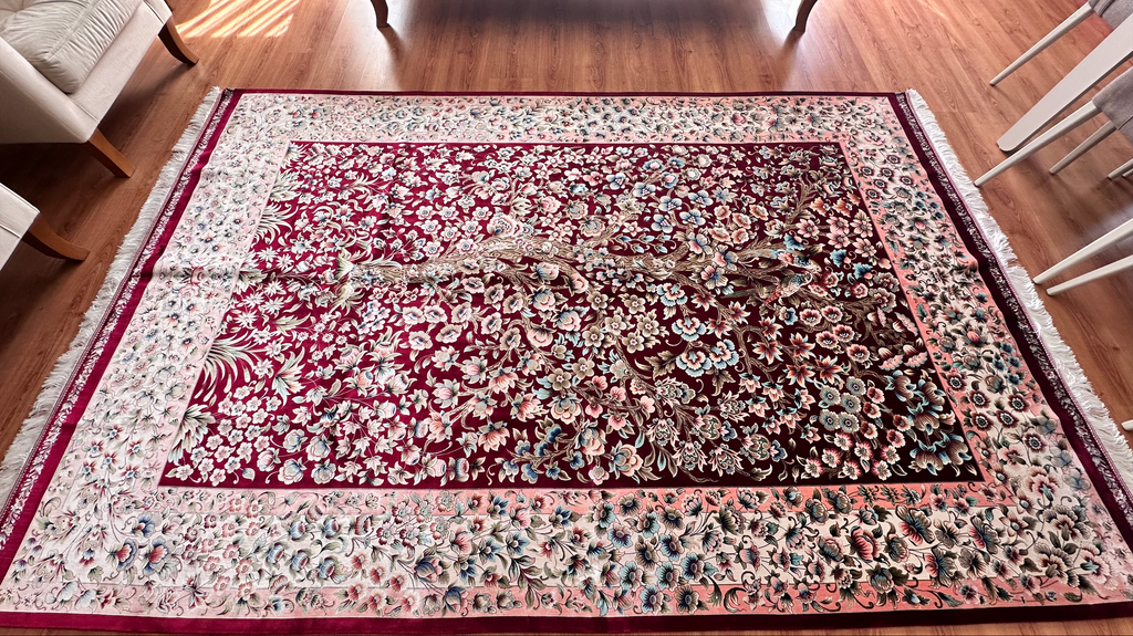 Exclusive Modal Silk Rug – 200 × 300 cm – 170 Reed Count – Luxury Persian Style Rug – Handmade Fringe