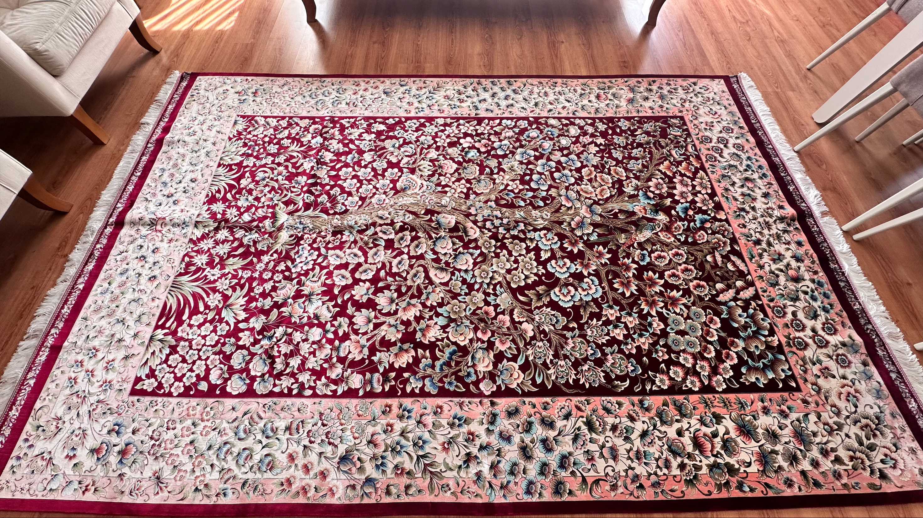 Exclusive Modal Silk Rug – 200 × 300 cm – 170 Reed Count – Luxury Persian Style Rug – Handmade Fringe