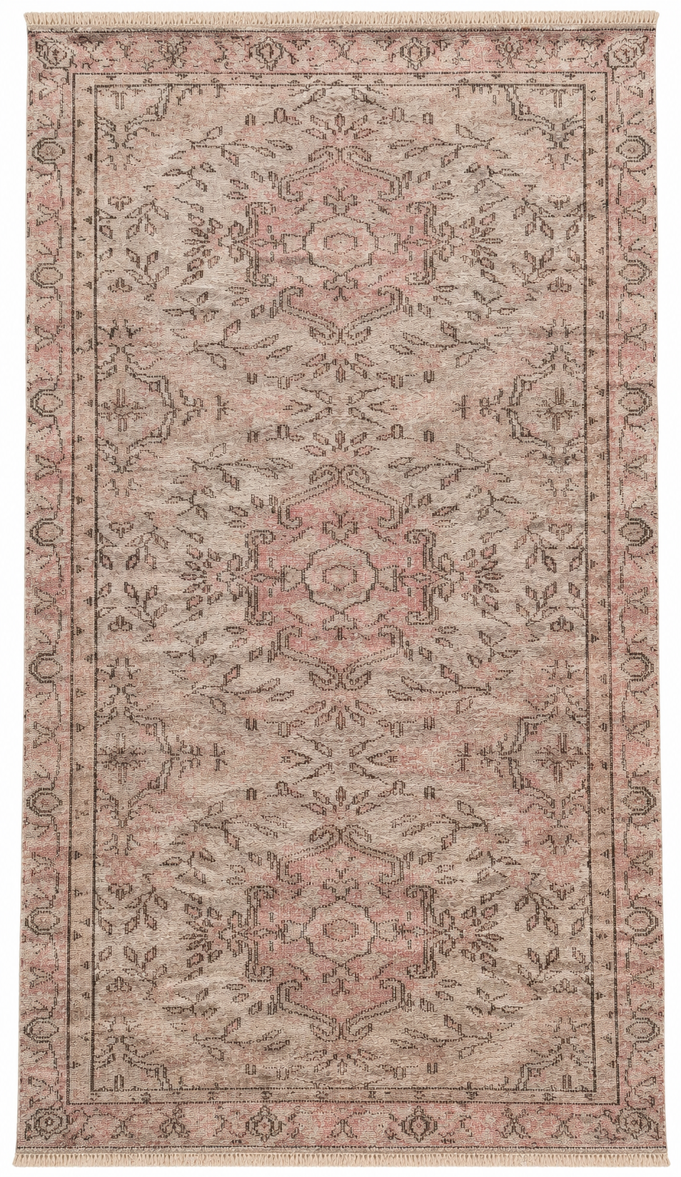 Vintage Turkish Oushak Rug, Neutral, 118 × 204 cm
