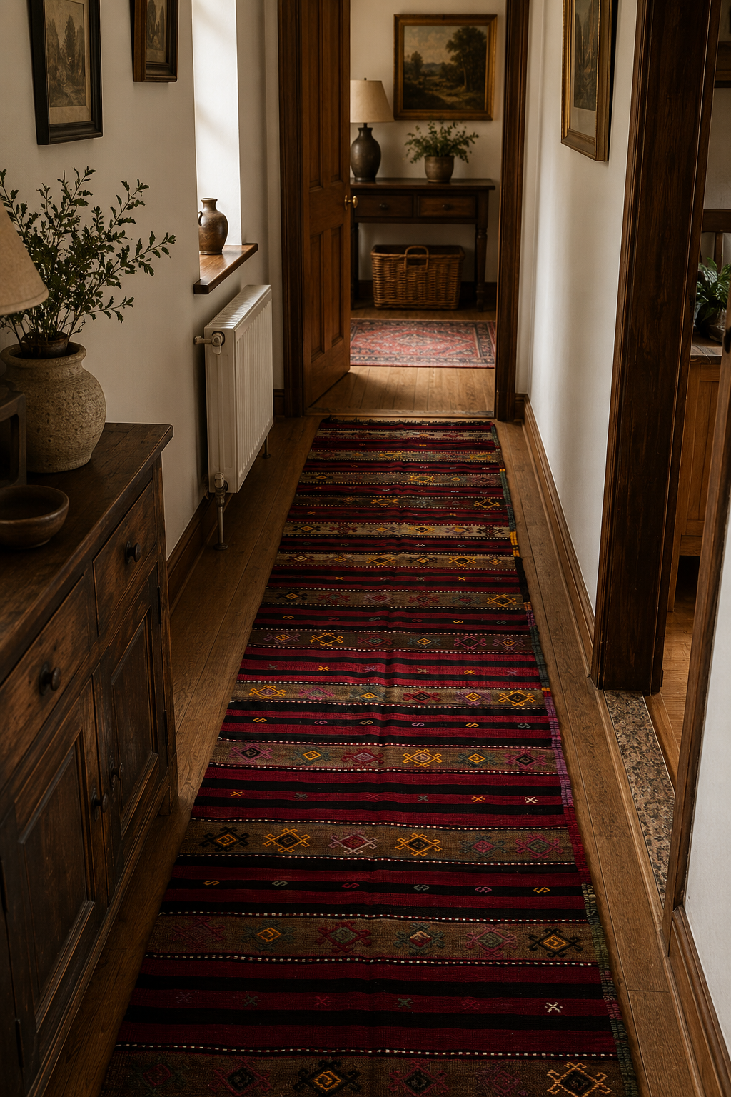 85 × 360 cm | Handmade Sivas Cicim Wool Kilim Runner