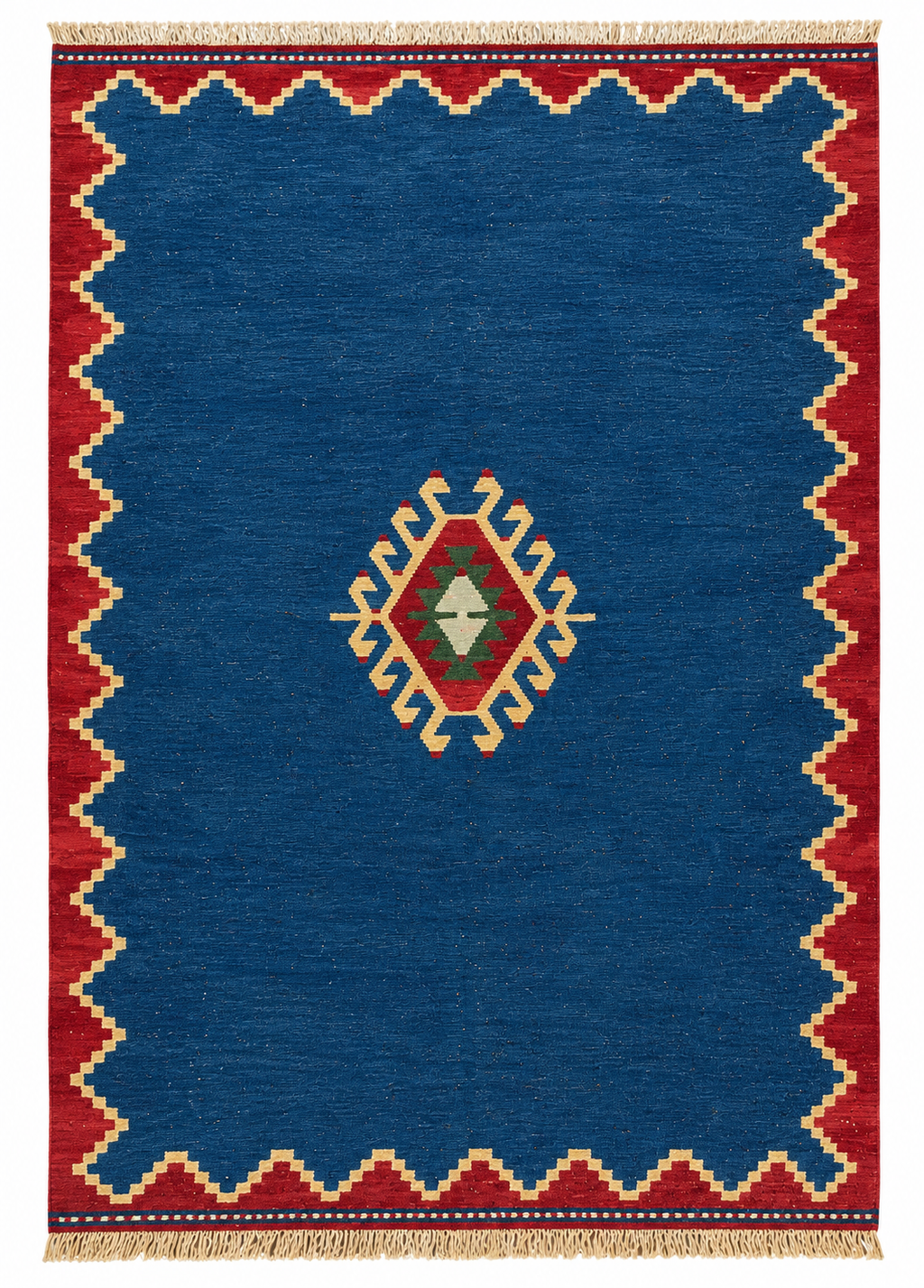 Vintage Denizli Kilim – Blue · 167 × 232 cm