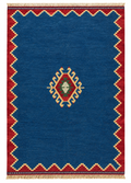 Vintage Denizli Kilim – Blue · 167 × 232 cm
