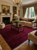 Afghan Beljick Wool Rug – Handmade Red Tribal Rug – 300x400 cm – Traditional Afghan Carpet – Large Oriental Rug