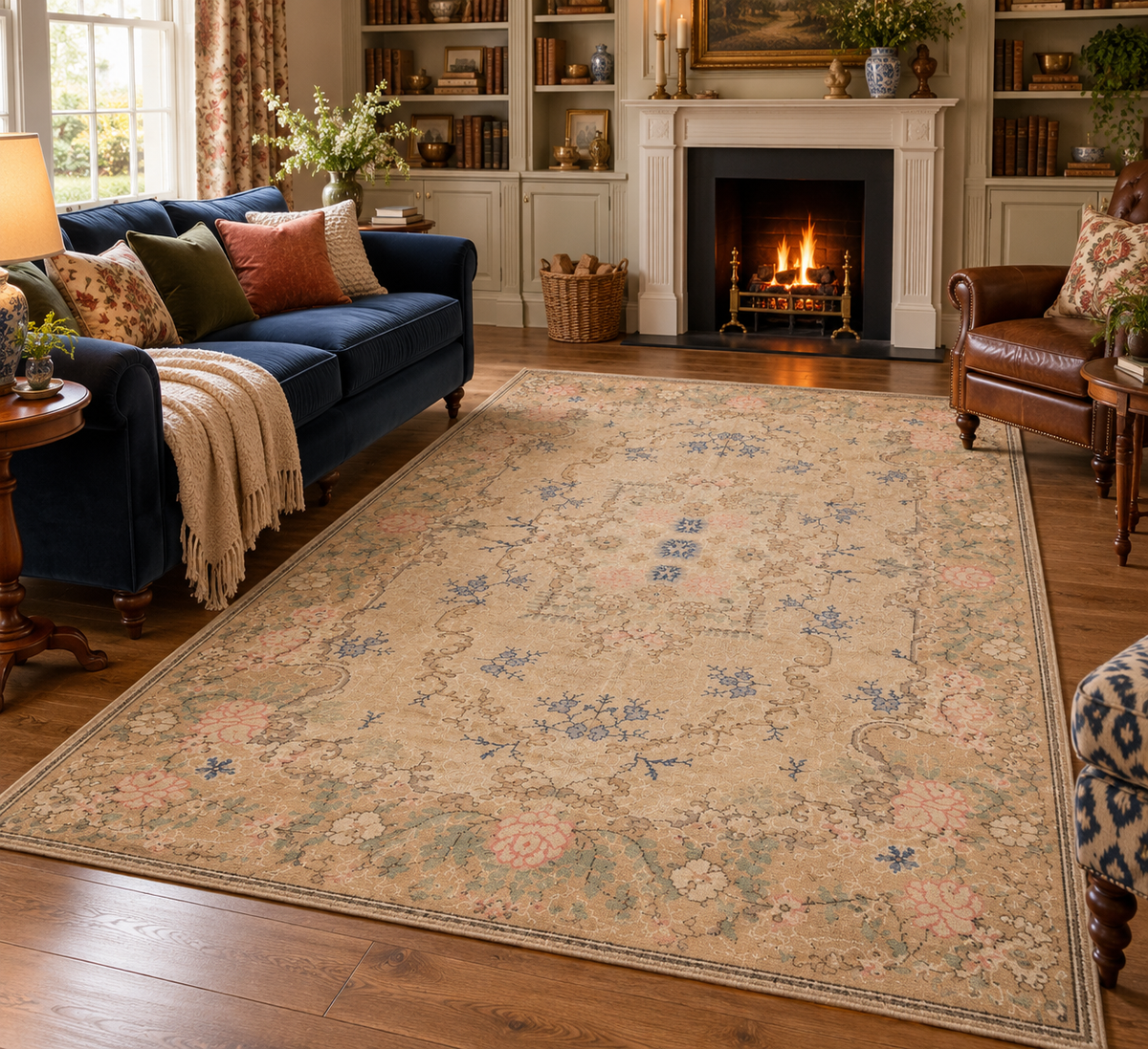Vintage Turkish Rug – Beige · 159 × 259 cm
