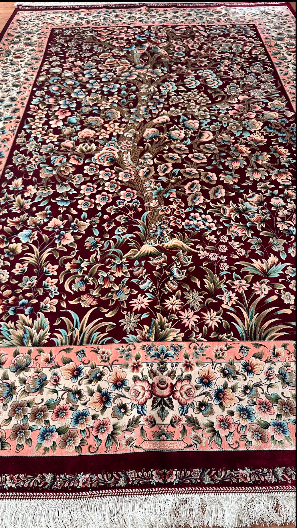 Exclusive Modal Silk Rug – 200 × 300 cm – 170 Reed Count – Luxury Persian Style Rug – Handmade Fringe