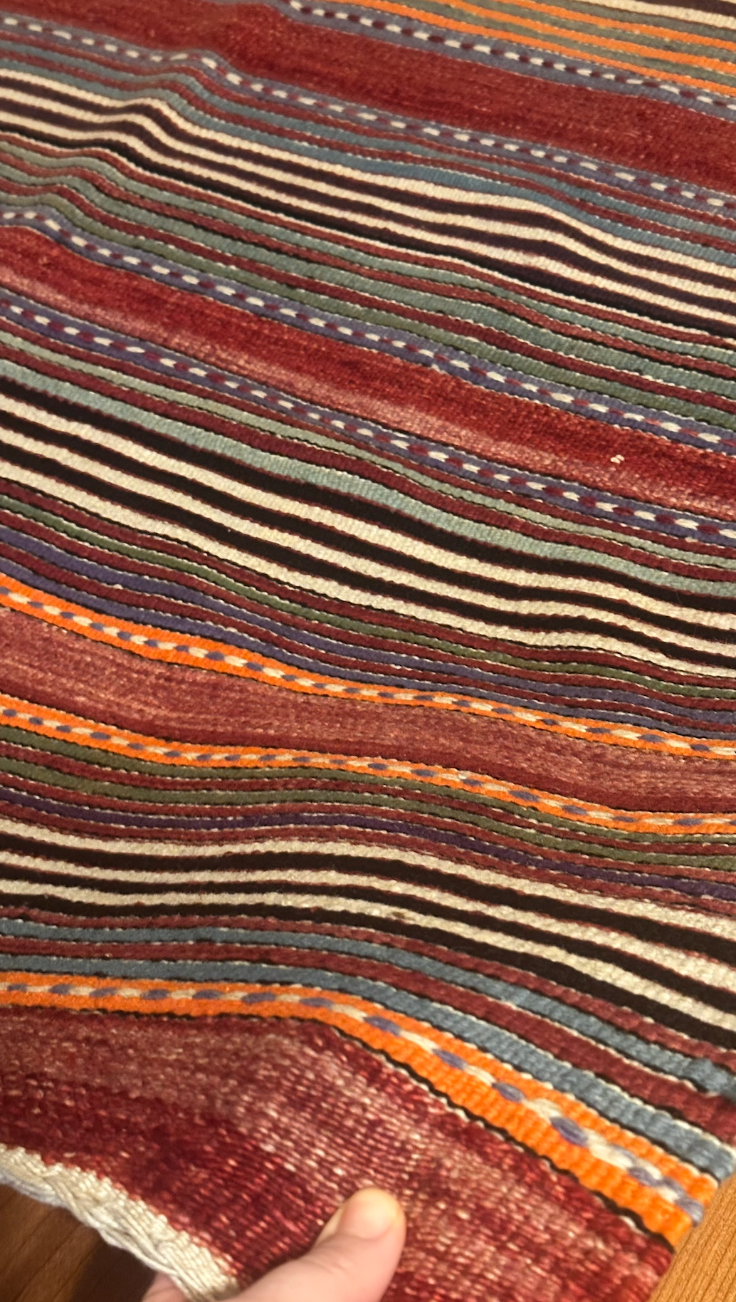 Turkish Vintage Kilim Rug – 127 × 180 cm | Handmade Wool Flatweave