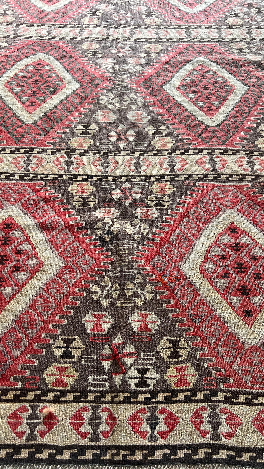 Handwoven Anatolian Kilim – 130x214 cm – Wool Tribal Rug – Vintage Geometric Design