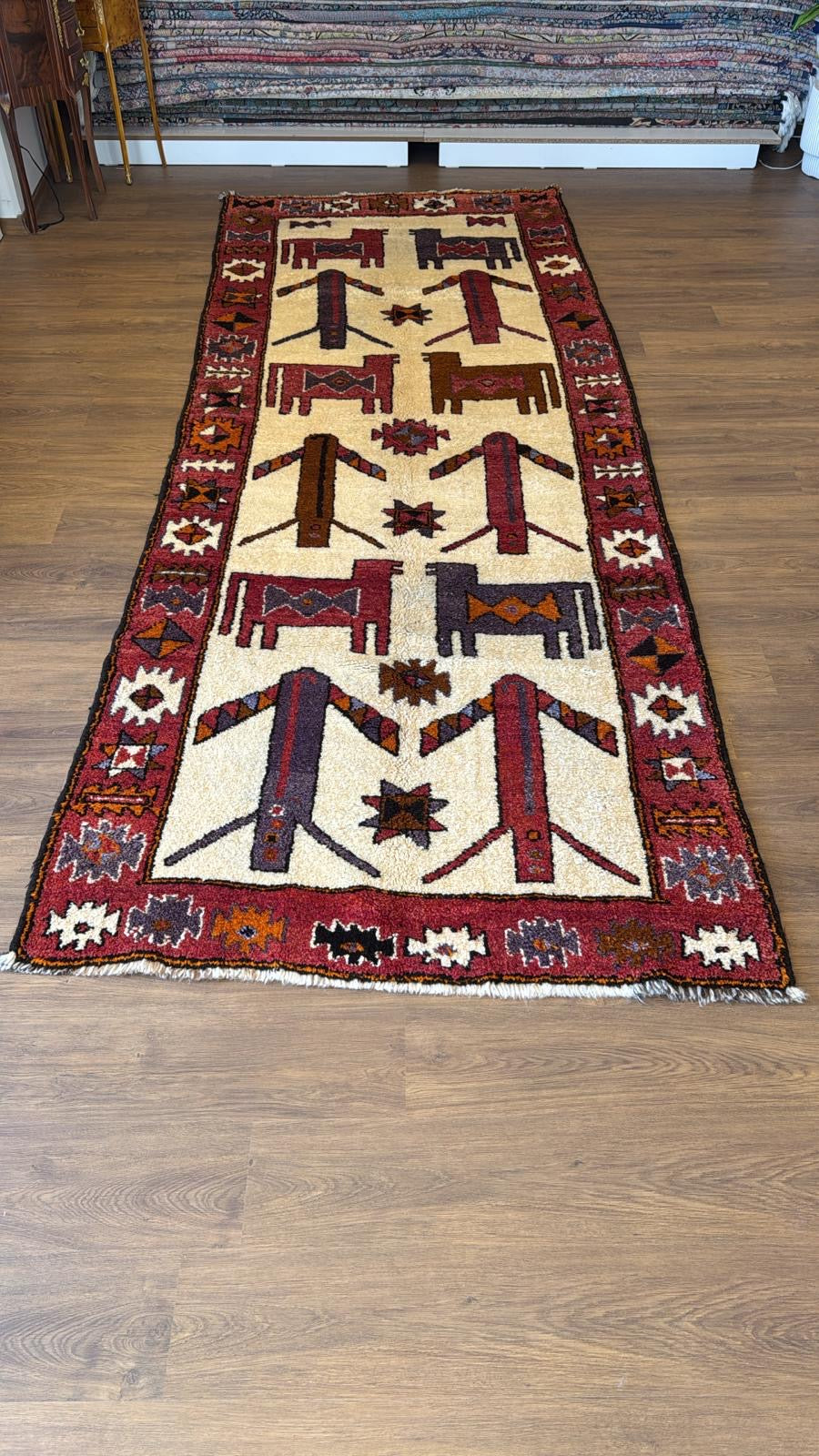 Anatolian Tribal Turkish Runner Rug – 135×350 cm